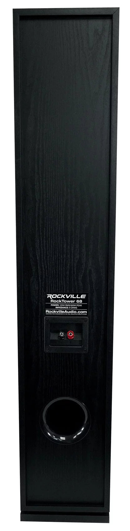 (1) Rockville RockTower 68B Black Home Audio Tower Sizepeakers Passive 8 Ohm